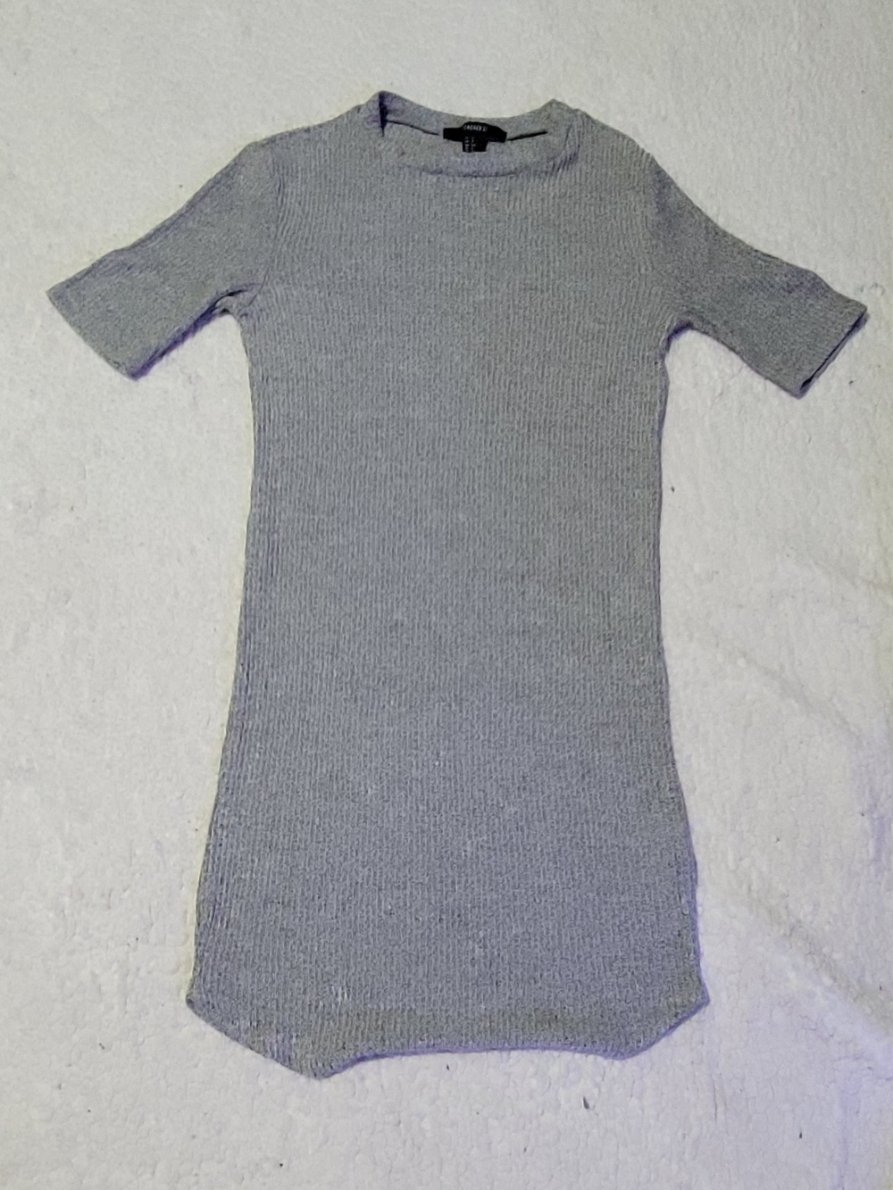 Forever 21 Heather Gray Ribbed Short Sleeve Tunic